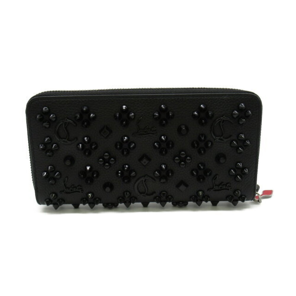 Christian Louboutin long round black wallet leather
